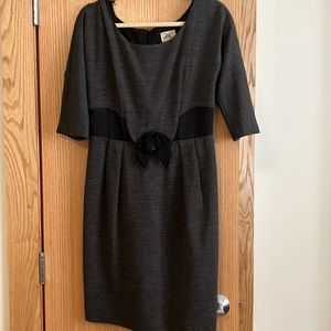 Milly long sleeved dress- silk belt with bow